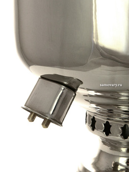 Комбинированный самовар 7 литров никелированный "цилиндр", арт. 331012