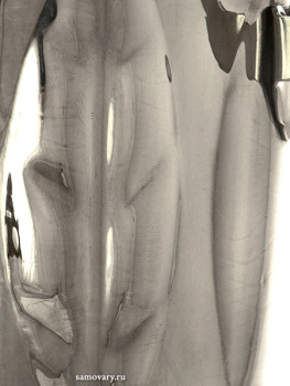 Комбинированный самовар 5 литров никелированный "цилиндр" "Листья", арт. 331010