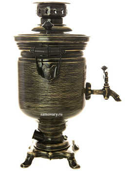 Электрический самовар в наборе 3 литра с художественной росписью "Золотые нити" с автоматическим отключением при закипании, арт. 130471к