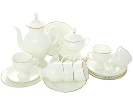 Сервиз кофейный форма "Классическая-2", рисунок "Золотая лента" 6/20, Императорский фарфоровый завод
