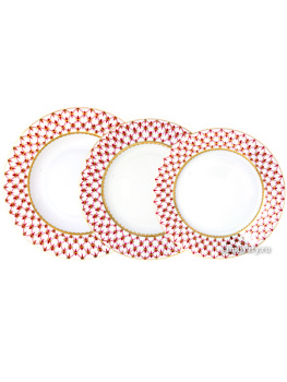 Столовый сервиз на 6 персон форма "Молодежная", рисунок "Сетка-Блюз 2"  6/24, Императорский фарфоровый завод