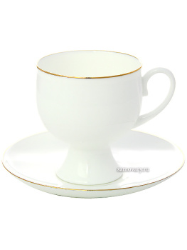 Сервиз кофейный форма "Классическая-2", рисунок "Золотая лента" 6/20, Императорский фарфоровый завод