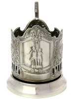 Никелированный подстаканник "Рабочий и колхозница" Кольчугино