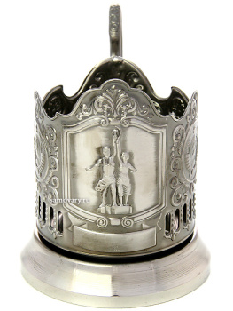 Никелированный подстаканник "Рабочий и колхозница" Кольчугино