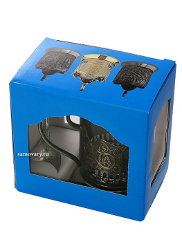 Никелированный подстаканник для нанесения индивидуальной гравировки