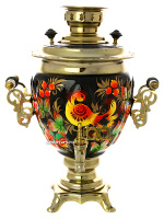 Электрический самовар 3 литра с художественной росписью "Жар-птица на черном фоне", арт. 155614