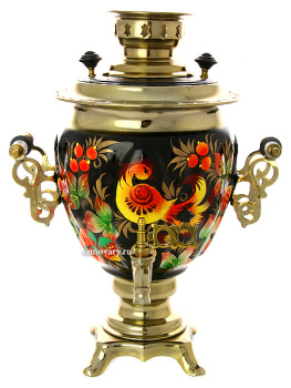 Электрический самовар 3 литра с художественной росписью "Жар-птица на черном фоне", арт. 155614