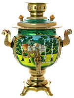 Электрический самовар 3 литра с художественной  росписью "Ясная поляна", арт. 103545