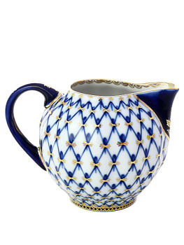 Сливочник малый форма "Тюльпан", рисунок "Кобальтовая сетка", Императорский фарфоровый завод