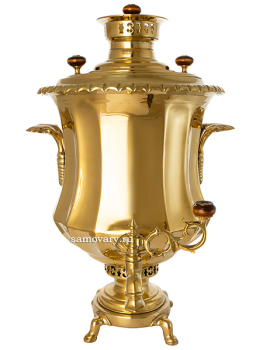 Самовар антикварный на дровах 8 литров латунный форма "кратер" фабрика Тейле, арт. 460561