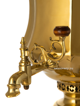 Самовар антикварный на дровах 8 литров латунный форма "кратер" фабрика Тейле, арт. 460561