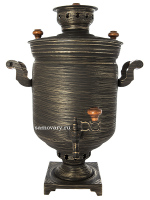 Угольный самовар 7 литров "цилиндр" с росписью "Золотые нити", арт. 220514