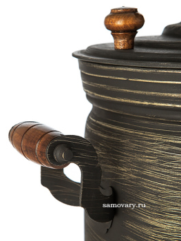 Угольный самовар 5 литров "цилиндр" с росписью "Золотые нити", арт. 220517
