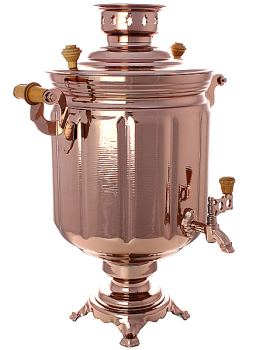 Электрический самовар 10 литров с медным покрытием "цилиндр" с автоматическим отключением при закипании, арт. 190210к