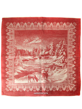 Салфетка "Новогодняя" красная без кружева 45х45