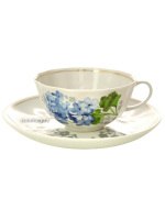 Чашка с блюдцем форма "Тюльпан" рисунок "Голубая герань" Дулевский фарфор