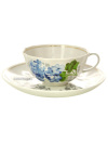 Чашка с блюдцем форма "Тюльпан" рисунок "Голубая герань" Дулевский фарфор