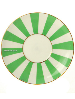 3-х предметный кофейный комплект форма "Ландыш", рисунок "Да и Нет" с отводкой салатовый, Императорский фарфоровый завод