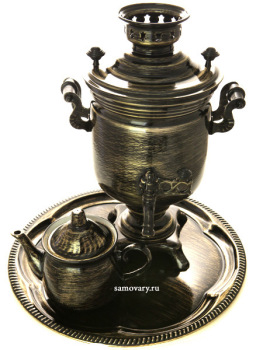 Электрический самовар в наборе 3 литра с художественной росписью "Золотые нити", арт. 130471