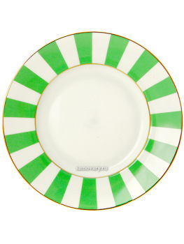 3-х предметный кофейный комплект форма "Ландыш", рисунок "Да и Нет" с отводкой салатовый, Императорский фарфоровый завод