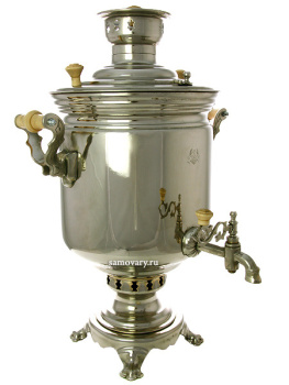 Самовар угольный на дровах 7 литров "цилиндр" никелированный Тула, арт. 210806