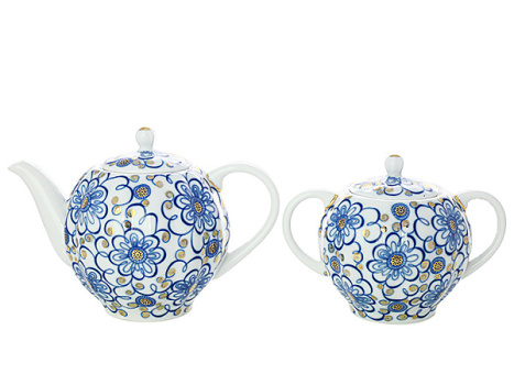 Сервиз чайный форма "Тюльпан", рисунок "Вьюнок" 6/20, Императорский фарфоровый завод