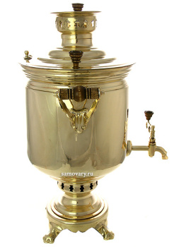 Самовар на дровах 7 литров желтый "цилиндр", арт. 220722