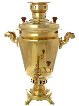 Самовар на дровах 5 литров желтый "конус", арт. 220540 + труба