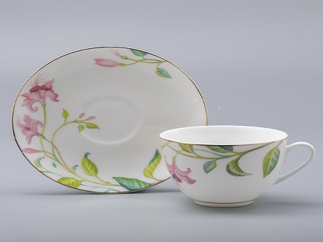 Чашка с блюдцем форма "Весеняя-2" рисунок "Сад мечты", Императорский фарфоровый завод