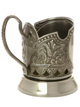 Никелированный подстаканник обезличенный (новая пластина) для нанесения уникальной гравировки Кольчугинский