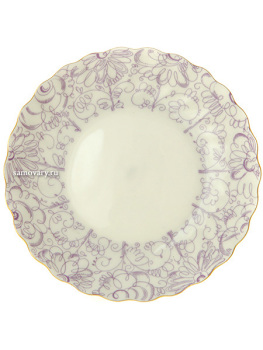 Кофейная чашка с блюдцем форма "Витая", рисунок "Садик", Императорский фарфоровый завод