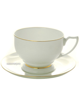 Сервиз чайный форма "Жемчужина", рисунок "Золотая лента" 6/14, Императорский фарфоровый завод