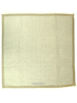 Салфетка серая с кружевом 50х50