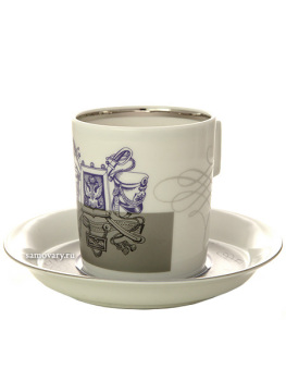 Сервиз чайный форма "Гербовая" рисунок "Гусарский" 6/14, Императорский фарфоровый завод