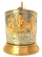 Позолоченный подстаканник "Три богатыря" Кольчугино