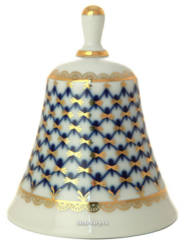 Колокольчик "Кобальтовая сетка" форма "Московский", Императорский фарфоровый завод