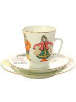 Комплект кофейный форма "Майская", рисунок "Балет Конек-Горбунок", Императорский фарфоровый завод