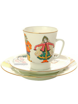 Комплект кофейный форма "Майская", рисунок "Балет Конек-Горбунок", Императорский фарфоровый завод