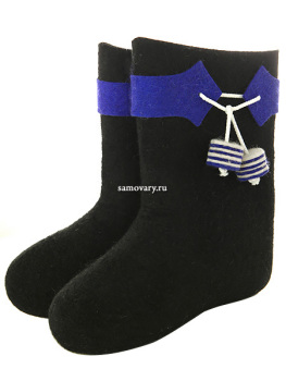 Валенки детские артикул 210О-92 черные с войлочным декором