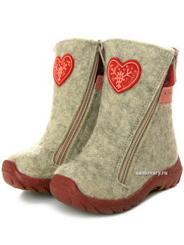 Валенки Котофей детские для девочки артикул 167022-42 серо-бордовые