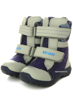 Валенки Котофей детские для мальчика артикул 157001-41 синие на липучках