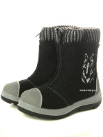 Валенки Котофей детские для мальчика артикул 367102-42 черные на молнии