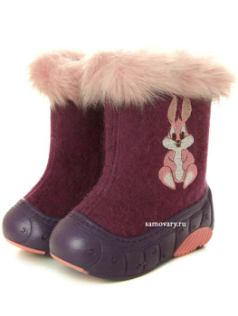 Валенки детские Котофей артикул 067014-43 фиолетовые