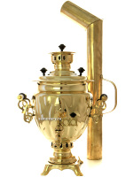 Самовар на дровах 2,5 литра желтый желудь, арт. 210522 + труба