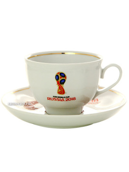 Чайная чашка с блюдцем Тройка с мячом Гранатовый, Дулевский фарфор