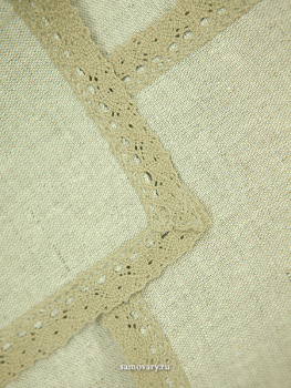 Салфетка серая с кружевом 50х50