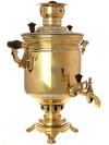 Угольный самовар 5 литров, латунный "цилиндр", произведен во второй половине XX века,  арт. 411745
