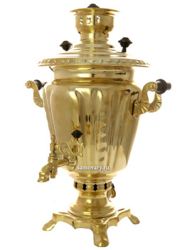 Самовар на дровах 2,5 литра желтый "конус", арт. 261232 + труба