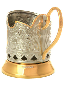 Позолоченный подстаканник "Три богатыря" Кольчугино