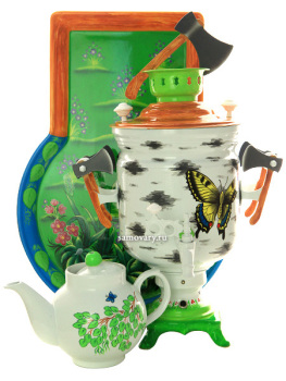 Набор самовар электрический 3 литра "Березовый пенек" с автоматическим отключением при закипании, арт. 103565к